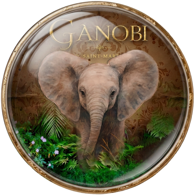 Ganobi glass elephant logo